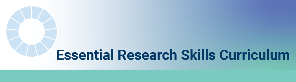 Essential Research Skills Curriculum, text on a banner. - TGHN