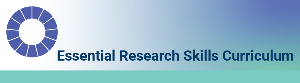 Essential Research Skills Curriculum, text on a banner. - TGHN