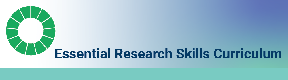 Essential Research Skills Curriculum, text on a banner. - TGHN