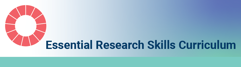 Essential Research Skills Curriculum, text on a banner. - TGHN