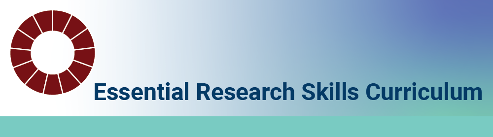 Essential Research Skills Curriculum, text on a banner. - TGHN