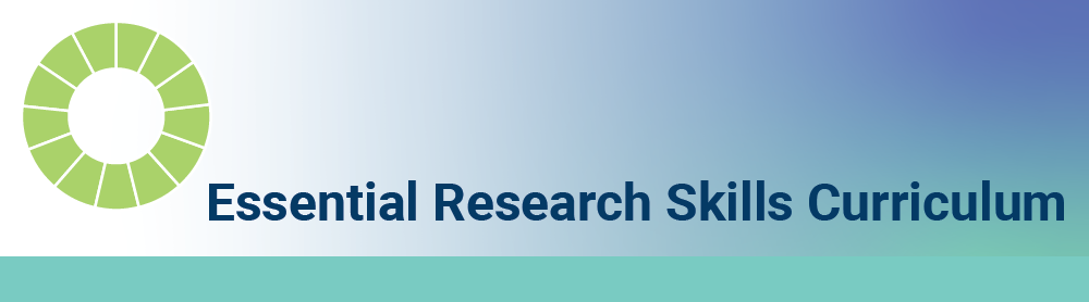 Essential Research Skills Curriculum, text on a banner. - TGHN
