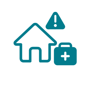 Teal icon on a white background representing UKOT-PHN Emergency Planning, Resilience and Response.