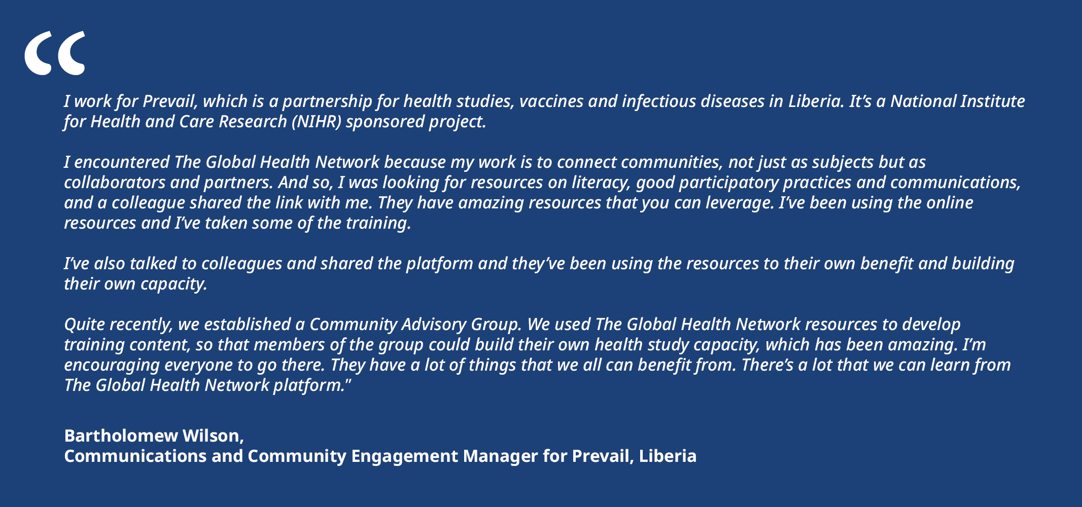 The Global Health Network case study