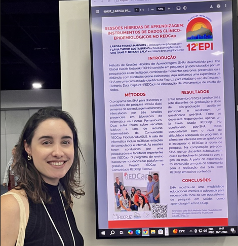 Larissa Marques en  el 12º Congreso Brasileño de Epidemiología en Río de Janeiro (Brasil)