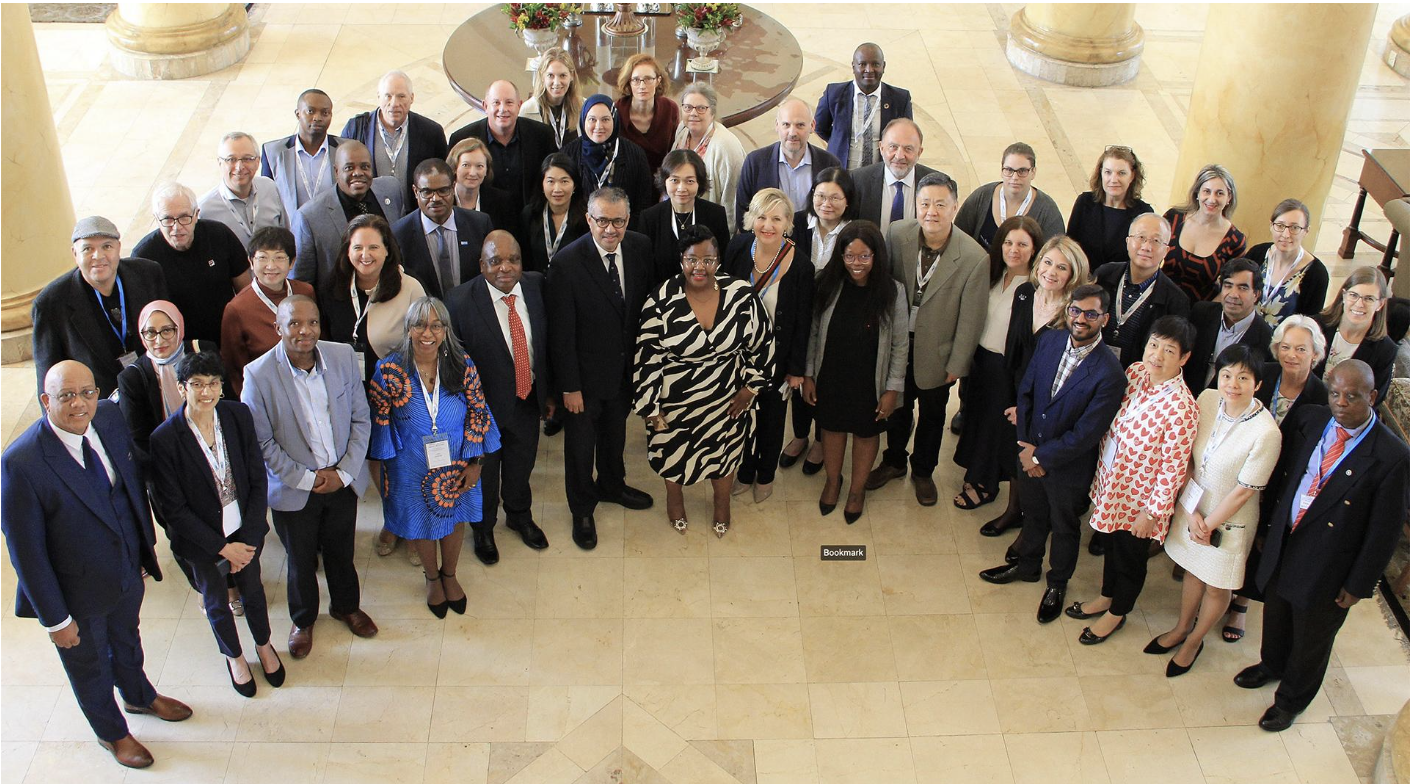 HeLTI Research Committee members in 2023 with WHO Director General, Dr. Tedros Adhanom Ghebreyesus, the South African Minister of Health, Dr. Joe Phaahla and representatives from the South African Medical Research Council