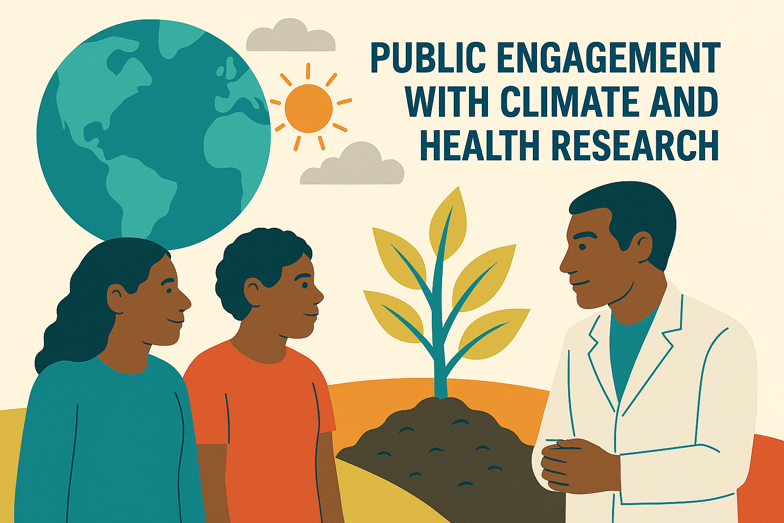 Researcher talking to the public
