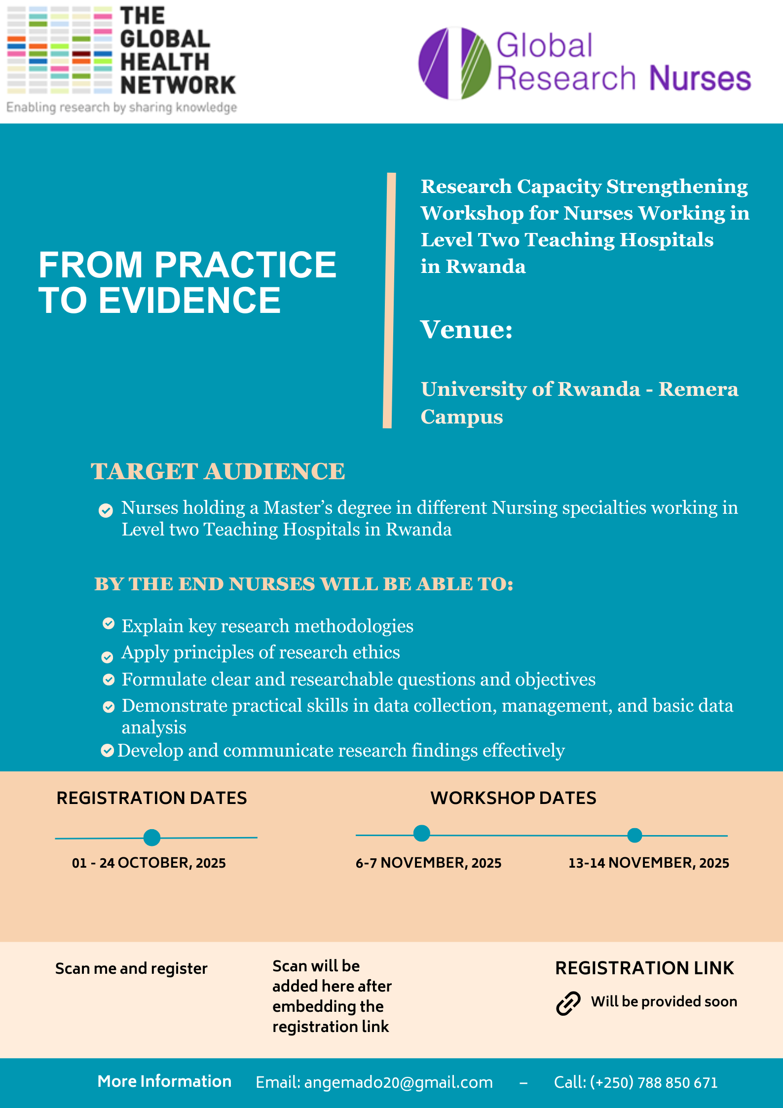From Practice to Evidence - GRN Workshop poster (University of Rwanda)