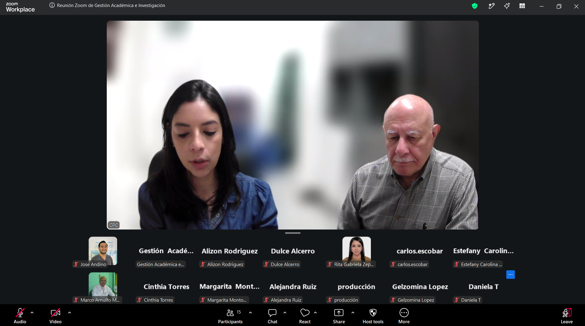 Sesion virtual de discusion de caso clinico